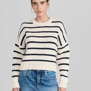 NWT: FRAME Oversized Crop Crew Sweater 100% cotton XS